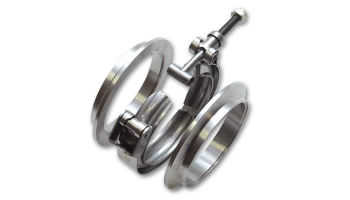 Vibrant T304 SS V-Band Flange Assembly for 2.75in O.D. Tubing incl 2 V-Band