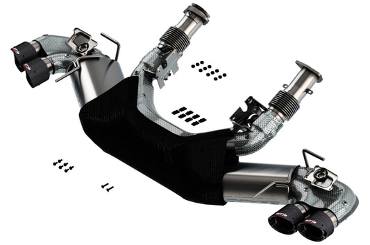 Borla 140838CF 2020 Chevrolet Corvette C8 6.2L S-Type Exhaust System Dual Round Angle Cut Carbon Fiber Tips - #140838CF