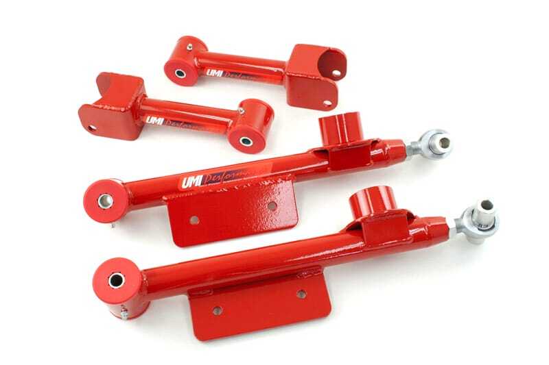 UMI Performance 101516-R Upper/Lower Rear Control Arms Red for 1979-1998 Mustang