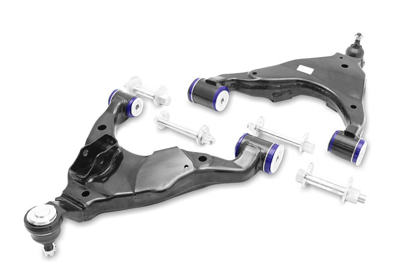 SuperPro Front Lower Control Arm, Ball Joint and Camber Pin Kit - Double Offset Extended Range of Adjustment