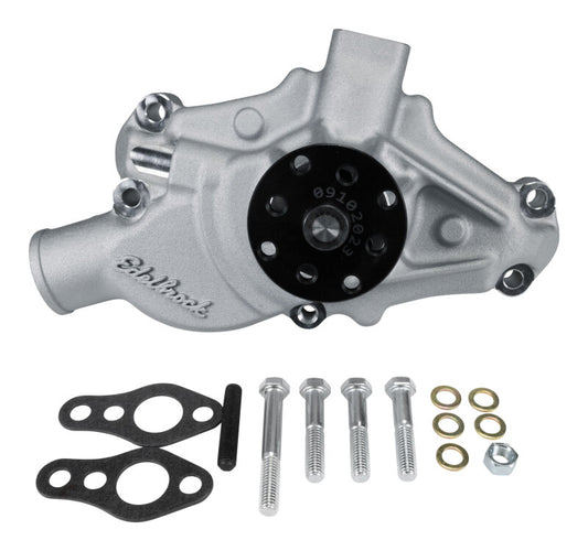 Edelbrock 88120 Water Pump for Small-Block 1971-1982 Corvettes in Satin Finish (Short)