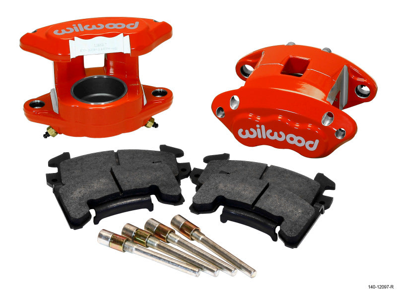 Wilwood D154 Front Caliper Kit - Red 2.50in Piston 1.04in Rotor - #140-12097-R