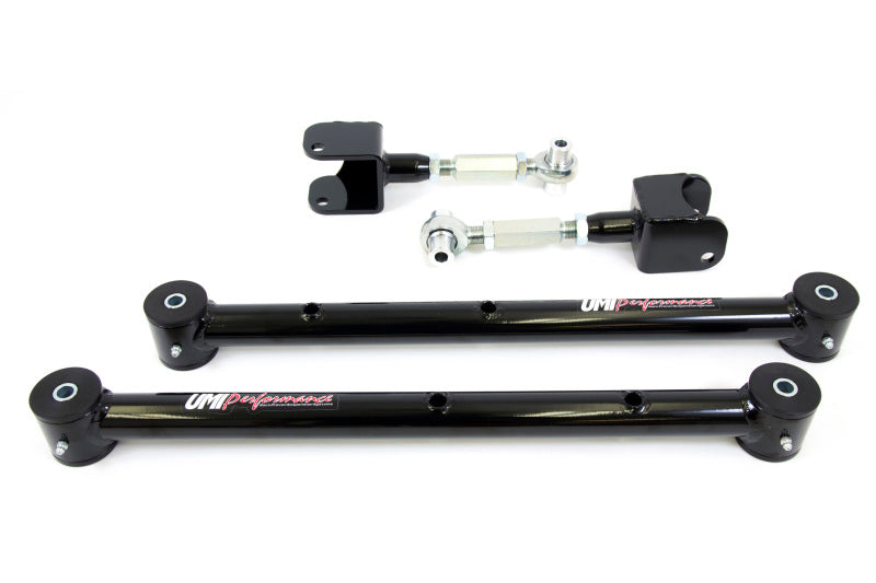 UMI Performance 401517-B Lower and Adjustable Upper Control Arm Kit Black