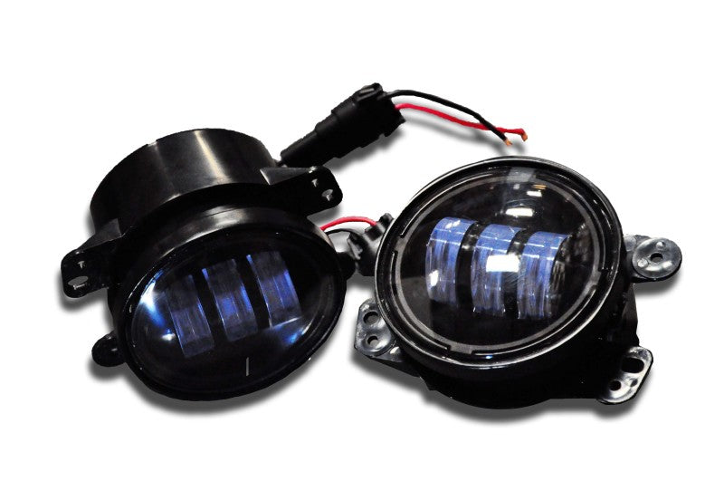 DV8 Offroad 07-18 Jeep Wrangler JK 4in 30W LED Replacement Fog Lights - #R4FL16W3W
