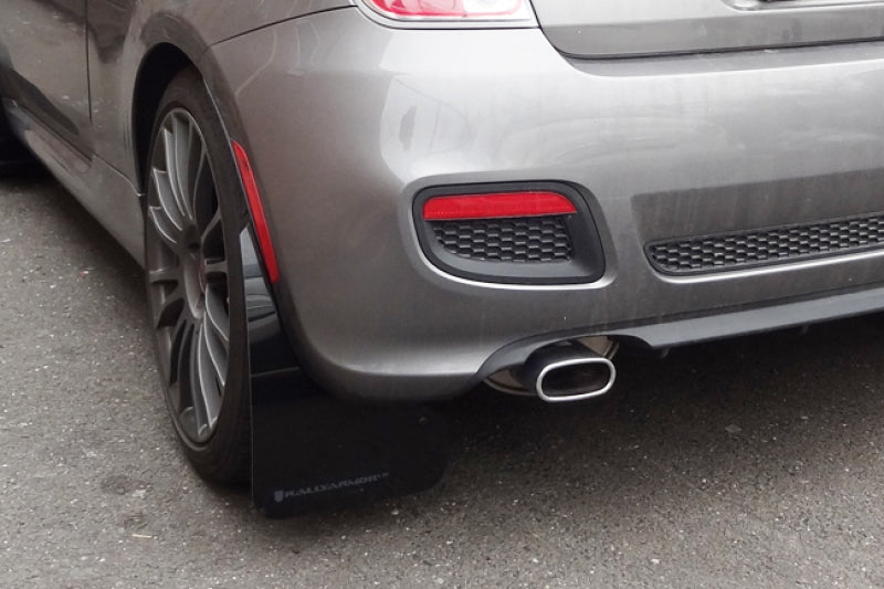 Rally Armor UR Mud Flaps - 2012-2019 Fiat 500 - Black/Red Logo - #MF25-UR-BLK/RD