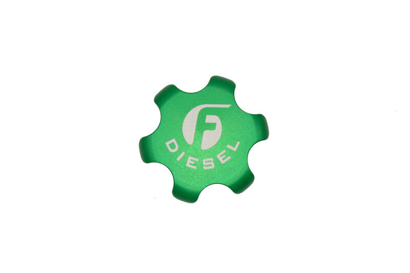 Fleece Performance FPE-FC-1316-GRN for 13-18 Dodge Cummins Green Anodized Billet Fuel Cap