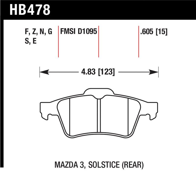 Hawk Performance HB478F.605 HPS Performance Street Brake Pads