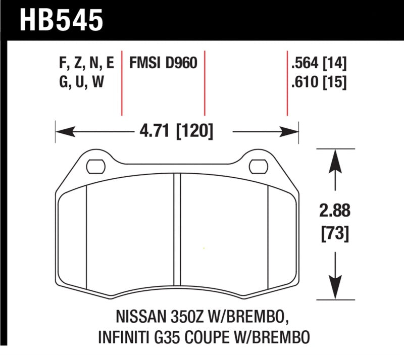 Hawk Performance HB545D.564 ER-1 Motorsport Brake Pads