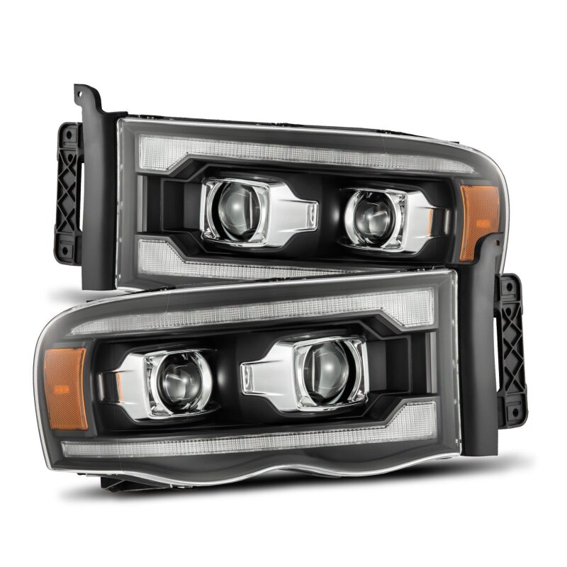 AlphaRex 880571 02-05 Dodge Ram 1500 PRO-Series Projector Headlights Plank Style Chrome with Sequential Signal