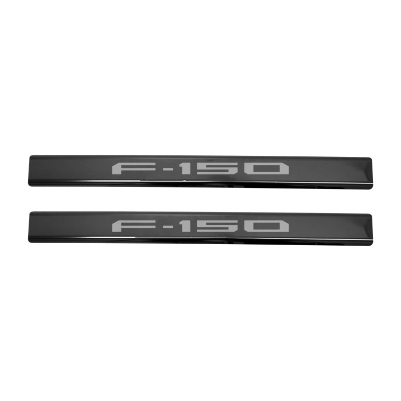Putco for 2015-2020 Ford F-150 - Regular Cab & SuperCab with F-150 Etching (2pcs) Black Platinum Door Sill