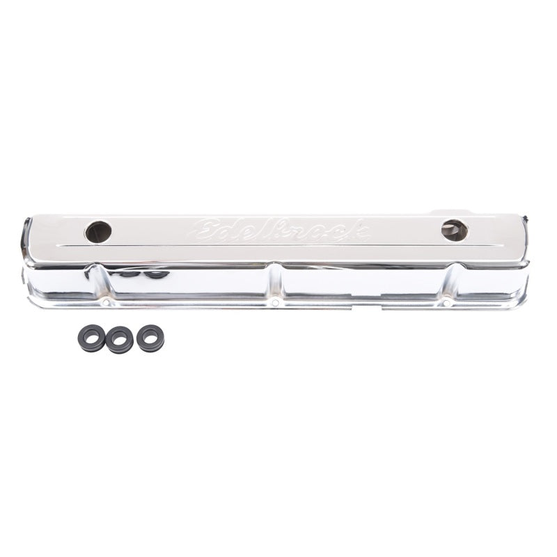 Edelbrock 4477 Valve Cover Signature Series Chevrolet 1962-2001 194-292 CI Inline 6 Chrome