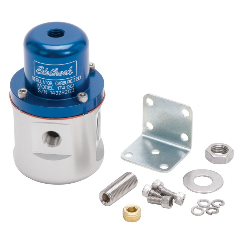 Edelbrock 174132 Fuel Pressure Regulator Carbureted 160 GPH 5-10 PSI 3/8 in In/Out 3/8 in Return