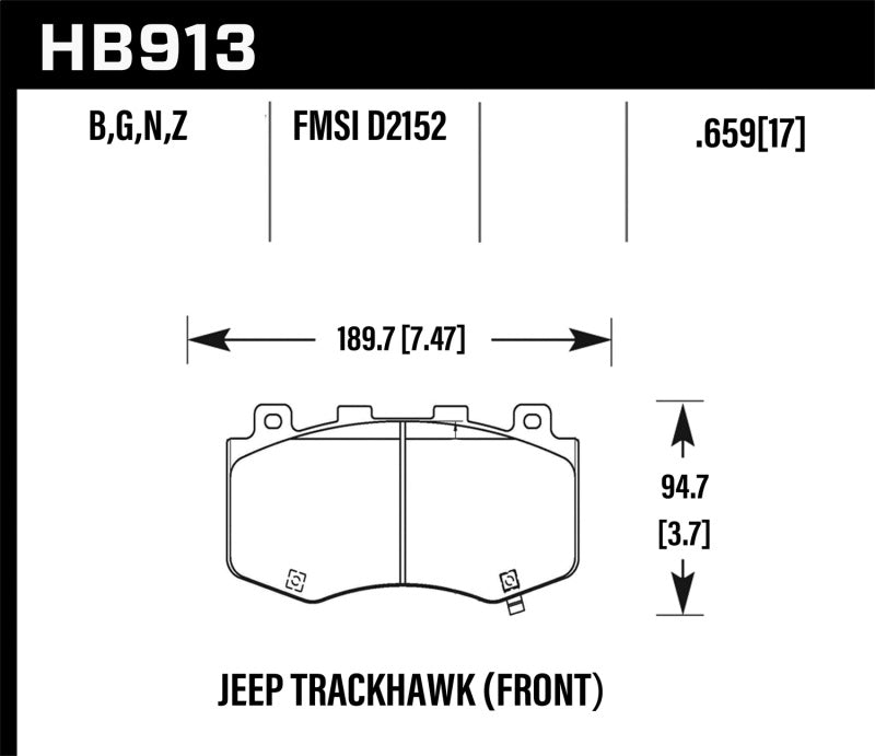 Hawk Performance HB913G.659 DTC-60 Motorsport Brake Pads