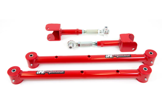 UMI Performance 401519-R Lower and Adjustable Upper Control Arm Kit Red
