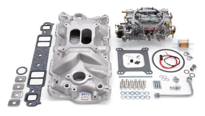 Edelbrock 2021 Performer EPS Intake & Carb Kit for 1957-1986 Small Block Chevrolet