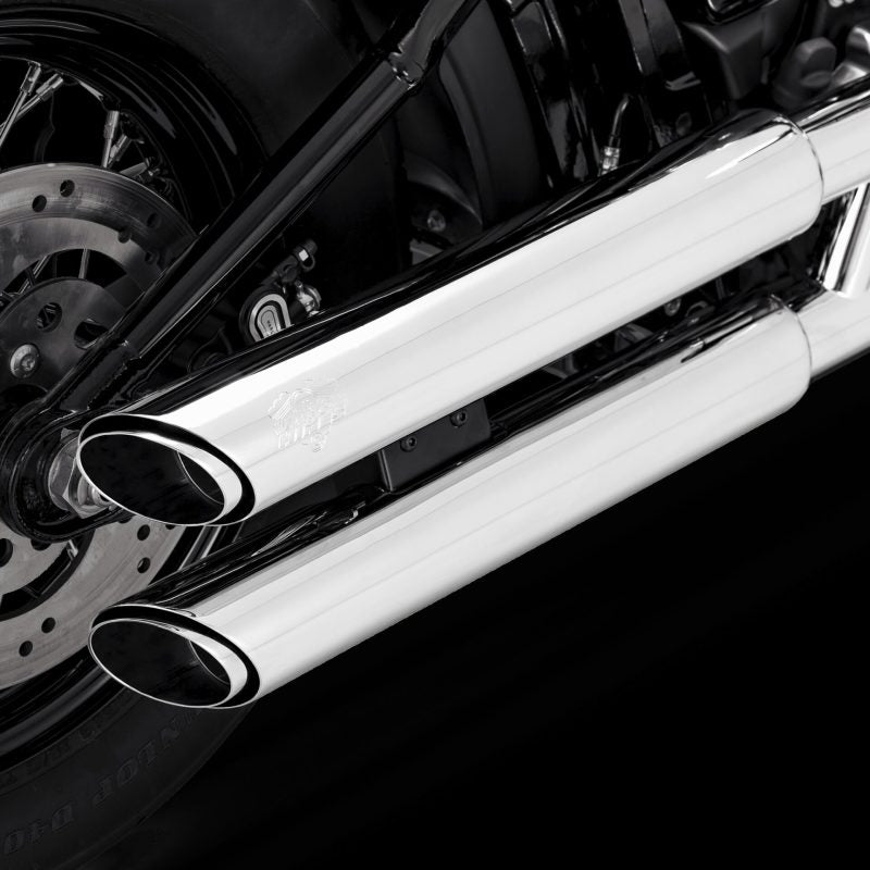 Vance & Hines 16376 Twin Slash PCX Slip-Ons Chrome for 2018-2025 Harley-Davidson Softail