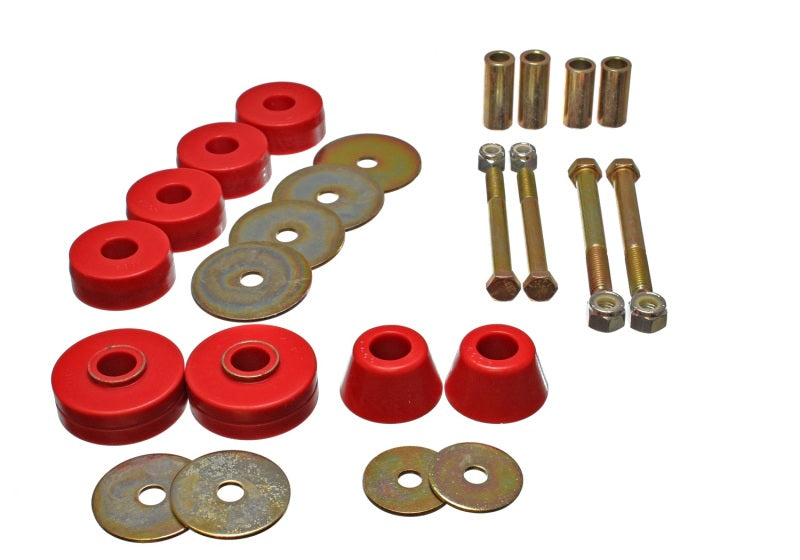 Energy Suspension for Chevy Pickup Body Mounts - Red 3.4137R