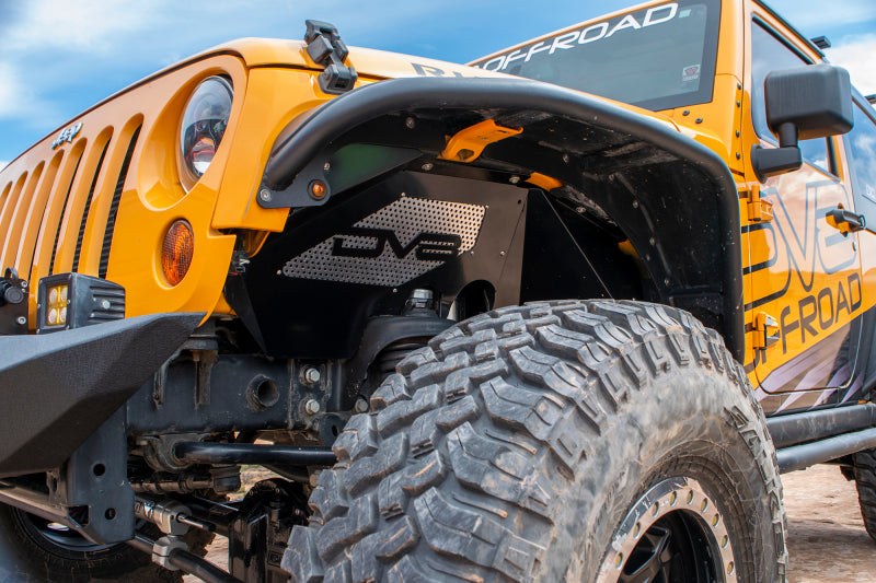 DV8 Offroad 07-18 Jeep Wrangler JK Front Aluminum Inner Fender - Black - #INFEND-01FB