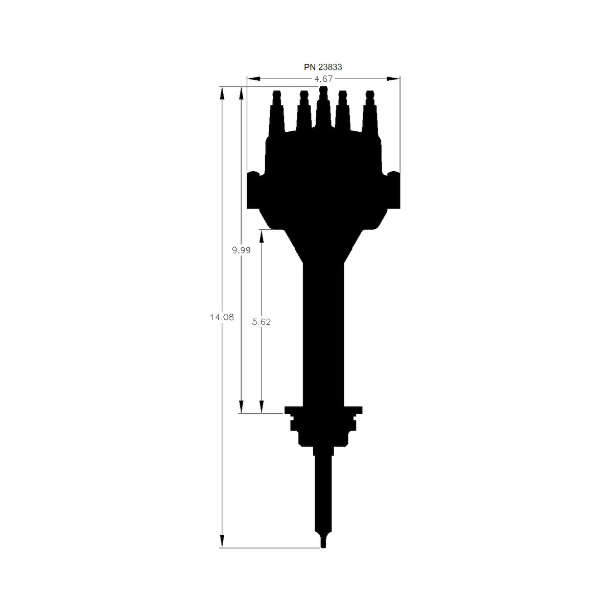 MSD 23833 Black, for Chrysler 426, 440 Dual Sync Distributor