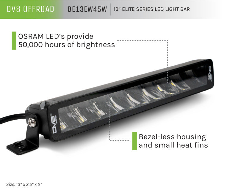 DV8 Offroad Elite Series 13in Light Bar 45W Flood/Spot LED - #BE13EW45W