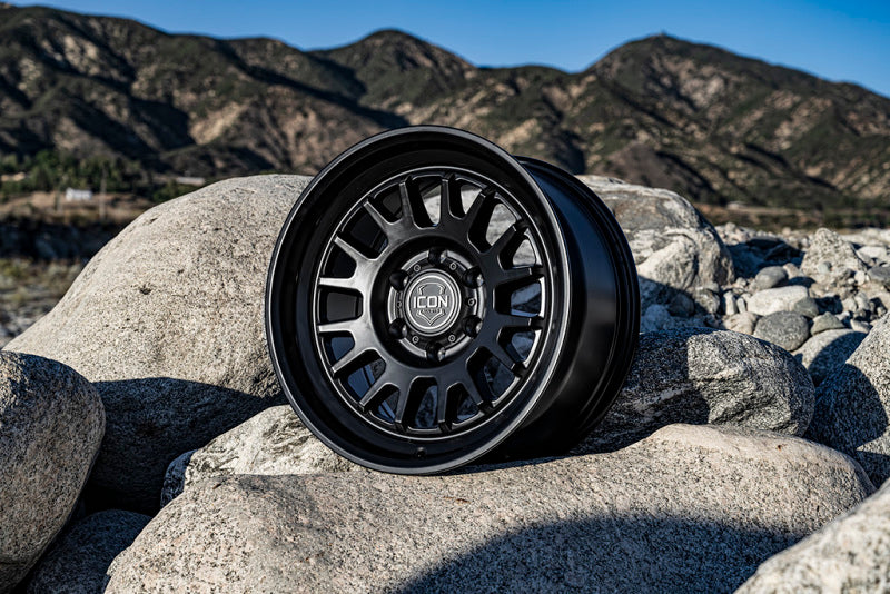ICON Anza 17x8.5 5x150 25mm Offset 5.75in BS - Satin Black Wheel
