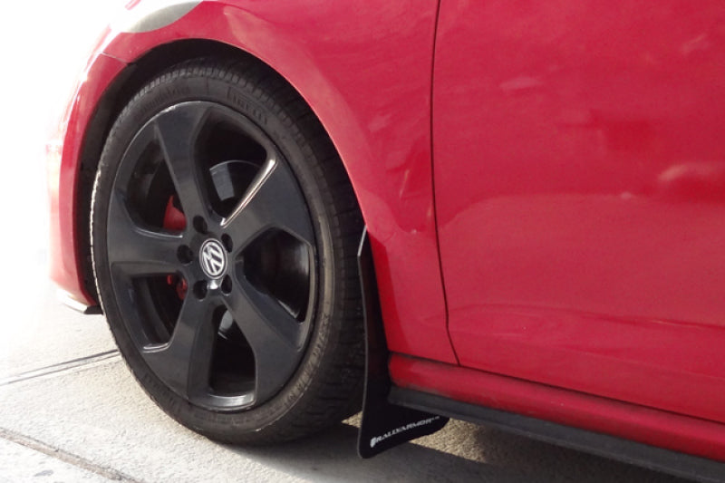 Rally Armor UR Mud Flaps - 2015-2018 Volkswagen GTI + 3 more fitments - Black/White Logo - #MF37-UR-BLK/WH