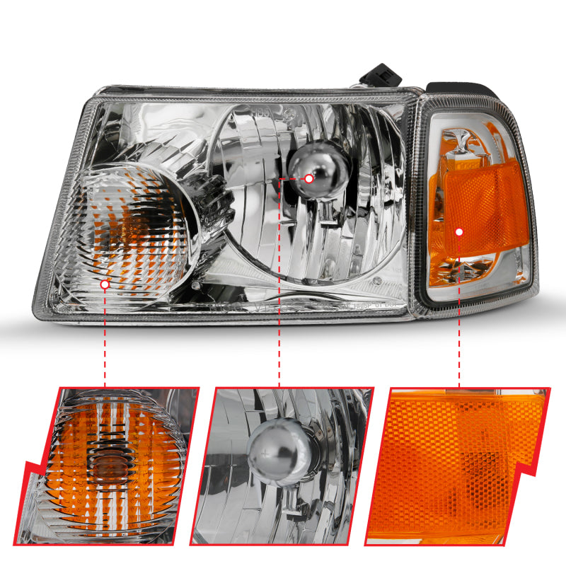ANZO 2001-2011 Ford Ranger Crystal Headlights