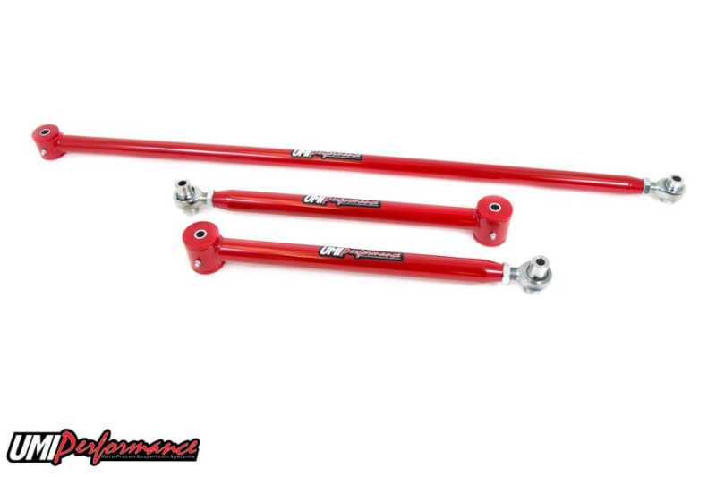 UMI Performance 201621-R Single Adjustable Lower Control Arm and Panhard Bar Red
