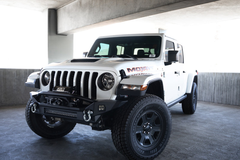 DV8 Offroad 18-23 Jeep Wrangler JL / 20-23 Jeep Gladiator JT FS-7 Mid-Width Winch Front Bumper - #FBJL-07