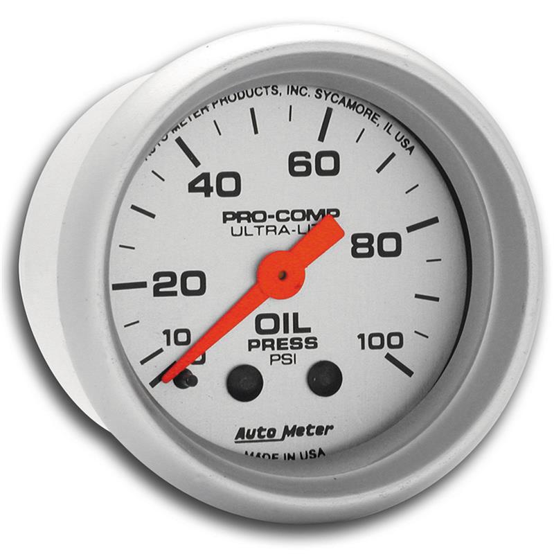 AutoMeter 4321 Ultra-Lite 52mm 0-100 PSI Mechanical Oil Pressure Gauge