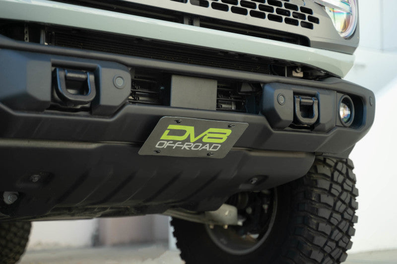 DV8 Offroad 2021 Ford Bronco Capable Bumper Slanted Front License Plate Mount - #LPBR-05
