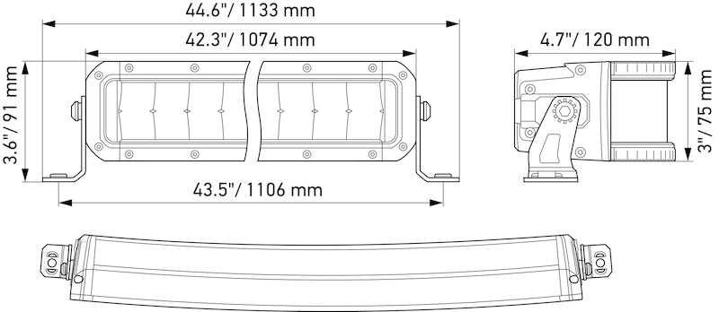 HELLA 358197621 Black Magic 40in Tough Double Row Curved Light Bar - Spot & Flood Beam