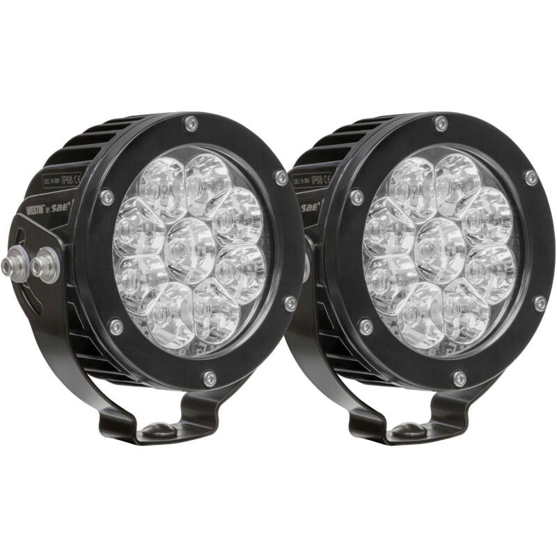 Westin 09-12007B-PR Axis LED Auxiliary Light 4.75 inch Round Flood with 3W Osram (Set of 2) Black