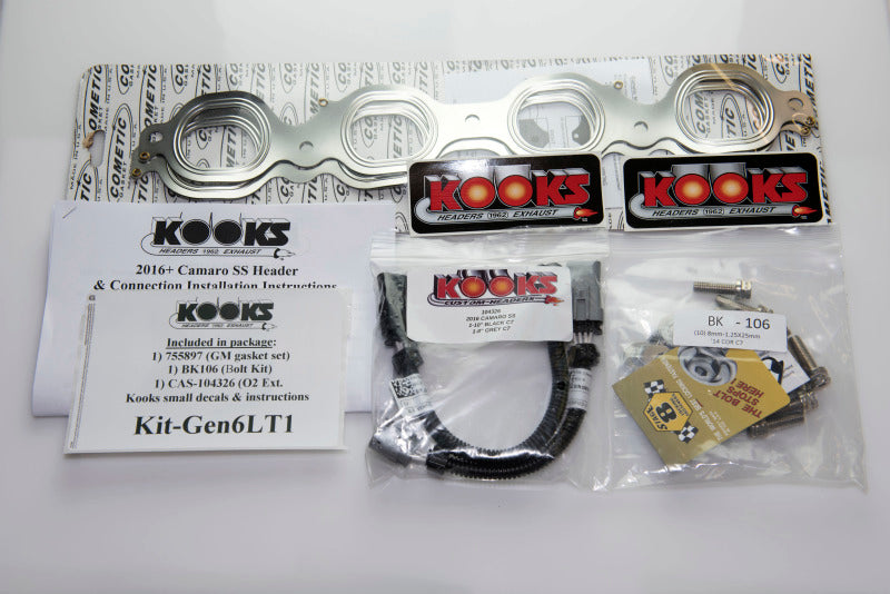 Kooks 2260H430 for 2016+ Chevrolet Camaro SS 1 7/8in x 3in SS Longtube Headers w/ Green Catted Connection Pipes
