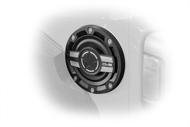 DV8 Offroad 2018+ Jeep JL Aluminum Fuel Door for 20-Pres Wrangler - #D-JL-190004-MIL