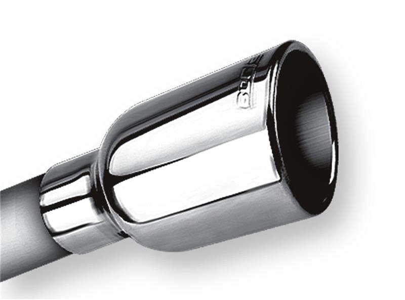 Borla 20236 2.25in Inlet 3.19in Round Rolled Angle Cut Outlet x 5in Long Embossed Tip - #20236