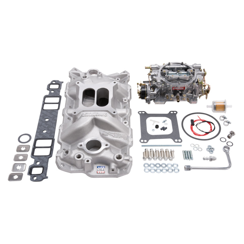 Edelbrock 2021 Performer EPS Intake & Carb Kit for 1957-1986 Small Block Chevrolet