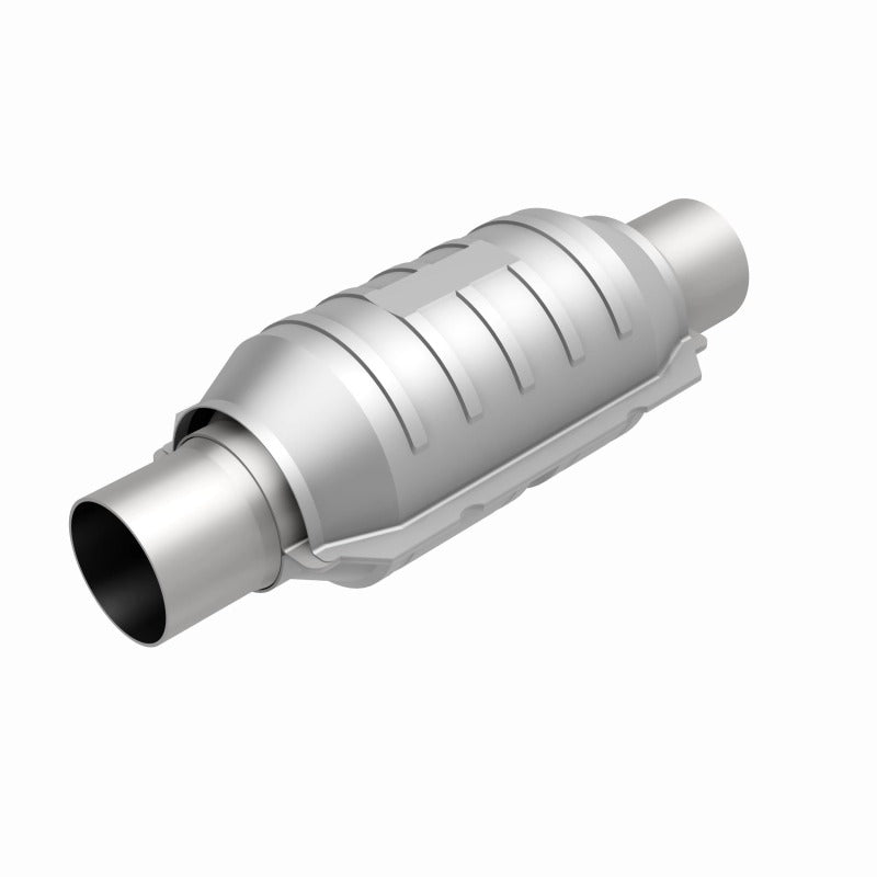 MagnaFlow 51204 Conv Univ 2in Inlet/Outlet Ctr/Ctr Round 9in Body L x 5.125in W x 13in Overall L 49 State - #51204