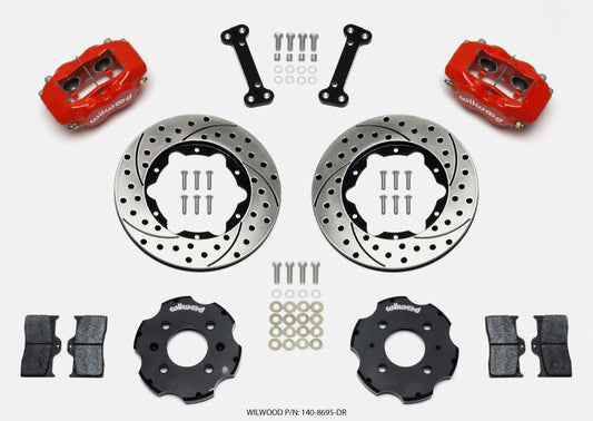 Wilwood Forged Dynalite Front Hat Kit 11.00in Drilled Red Integra/Civic w/Fac.240mm Rtr - #140-8695-DR