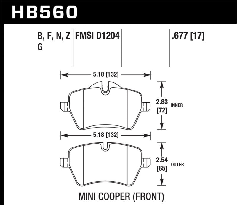 Hawk Performance HB560N.677 HP Plus Crossover Street/Motorsport Brake Pads