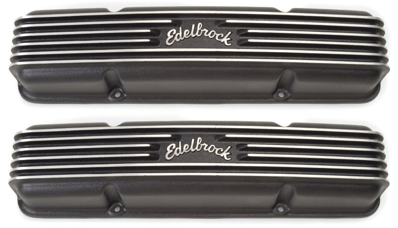 Edelbrock 41453 Valve Cover Classic Series Chevrolet 1959-1986 262-400 CI V8 Black