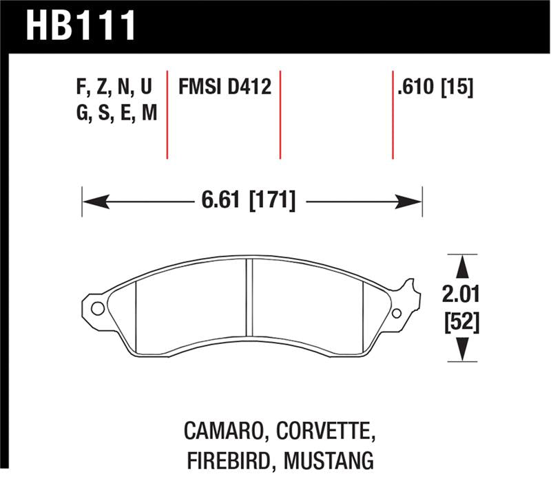Hawk Performance HB111B.610 HPS 5.0 Street Brake Pads