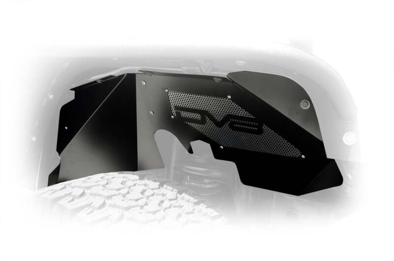 DV8 Offroad 07-18 Jeep Wrangler JK Front Aluminum Inner Fender - Black - #INFEND-01FB