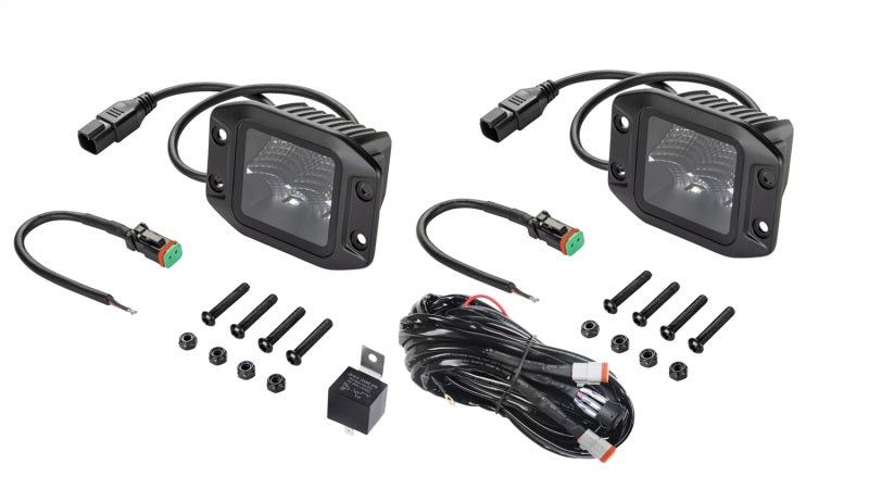 HELLA 358176831 Black Magic 3.2in LED Cube Kit - Flood Beam (Flush Mount)