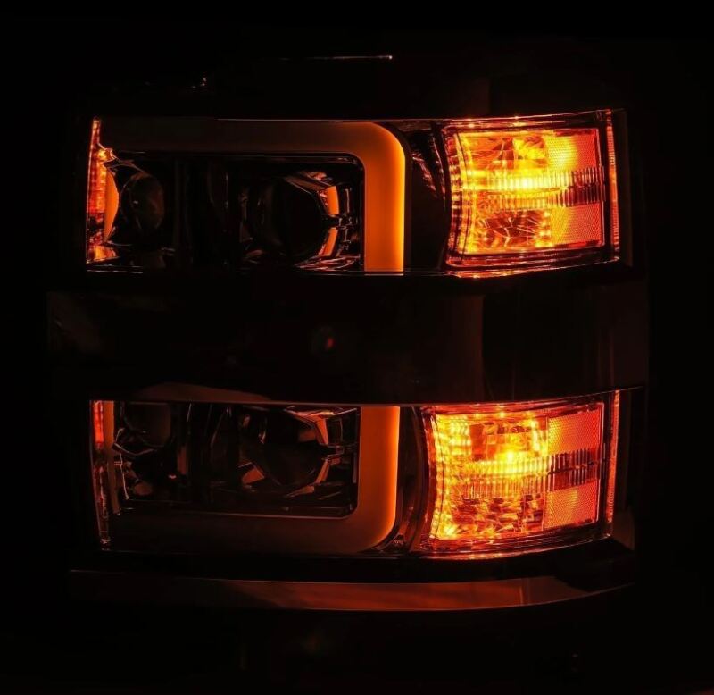 AlphaRex 880099 15-19 Chevrolet Silverado 2500/3500 LUXX-Series Projector Headlights Chrome with Activation Sequential Signal & DRL