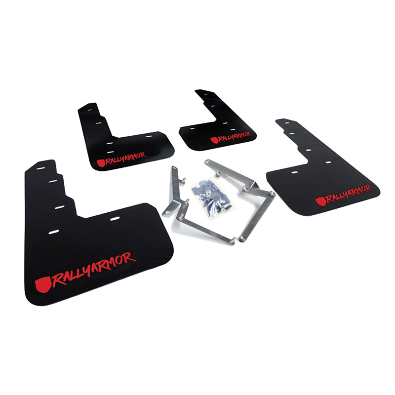 Rally Armor UR Mud Flaps - Universal - Black/Red Logo - #MF47-UR-BLK/RD-X