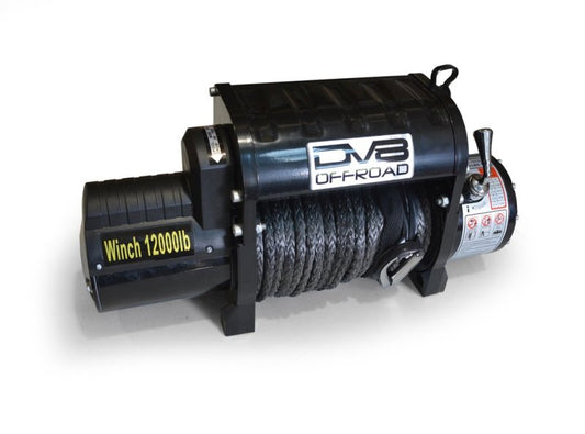 DV8 Offroad 12000 LB Winch w/ Synthetic Line & Wireless Remote - Black - #WB12SR