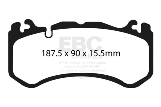 EBC 2008-2013 Mercedes-Benz C63 AMG (W204) 6.2 Redstuff Front Brake Pads DP31939C