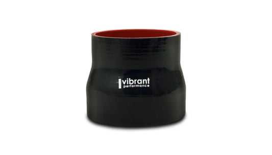 Vibrant Silicone Reducer Coupler 4.50in ID x 3.00in ID x 3.00in Long - Black