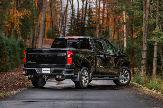 MBRP S50043CF Armor Pro Cat-Back Exhaust - Quad Carbon Tips - 2019+ Silverado / Sierra 1500 5.3L